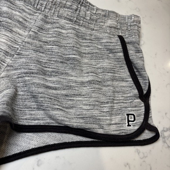 Victoria Secret PINK Mini Booty Sweat Shorts Gray Black Trim Size Small - Picture 2 of 8